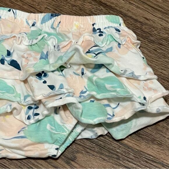 Baby Starters Floral Ruffled Diaper Cover Bloomers Aqua Peach White 12 Months - Picture 4 of 11